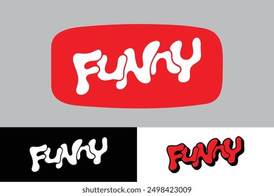 colorful lettering vector typography of word "FUNNY" with hand drawn style for concept and design of sticker, t-shirt, apparel, poster, card, printing, wallpaper
