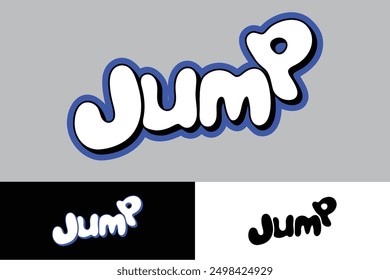 colorful lettering vector typography of word "JUMP" with hand drawn style for concept and design of sticker, t-shirt, apparel, poster, card, printing, wallpaper