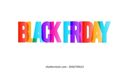 Colorful lettering word black friday