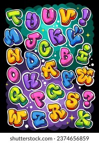 Coloridas letras del juego de tipografías. Colección de niños del alfabeto vectorial 