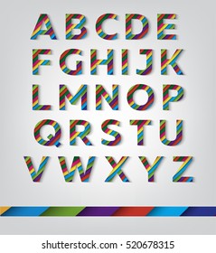 Colorful letters with diagonal pattern