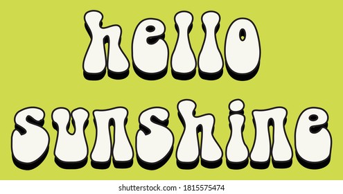 Colorful Letters Hello Sunshine Slogan Artwork for Apparel and Other Uses