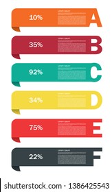 Colorful letters in la lable formats. You can write texts in the lables which can be used as part of a presentation.