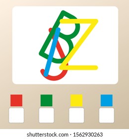 Colorful letters and numbers puzzle.