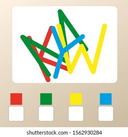 Colorful letters and numbers puzzle.