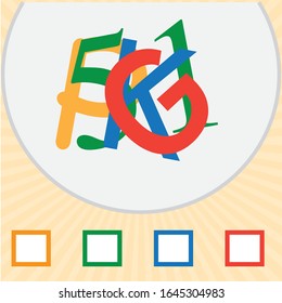 Colorful letters and numbers puzzle. Visual intelligence question. iq test 