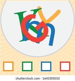 Colorful letters and numbers puzzle. Visual intelligence question. iq test 