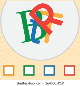 Colorful letters and numbers puzzle. Visual intelligence question. iq test 
