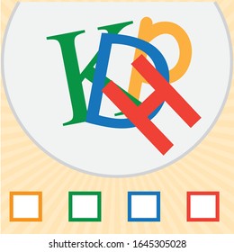 Colorful letters and numbers puzzle. Visual intelligence question. iq test 