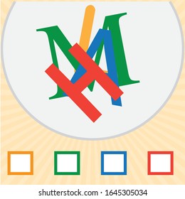 Colorful letters and numbers puzzle. Visual intelligence question. iq test 