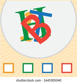 Colorful letters and numbers puzzle. Visual intelligence question. iq test 