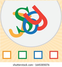 Colorful letters and numbers puzzle. Visual intelligence question. iq test 