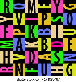 Colorful letters seamless pattern. 