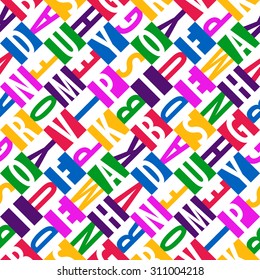 Colorful letters seamless pattern. 