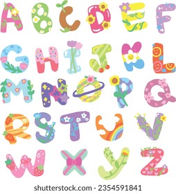 colorful letters set  alphabet vector set for school