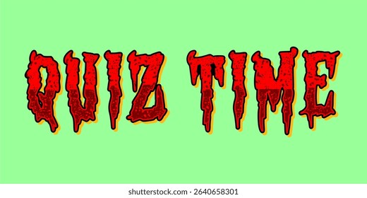 colorful letters word Quiz Time, Good for kids learning games, ideal for quiz game education.