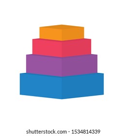 colorful level pyramid chart icon- vector illustration