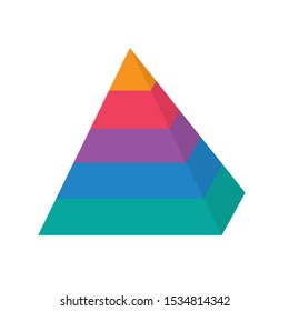 colorful level pyramid chart icon- vector illustration