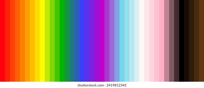 Colorful LGBTQIA+ Rainbow Banner. LGBTQIA+ Flag colors for Flyers Print Web.