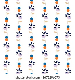 Colorful liberty small scale of florals in vertical stripes seamless pattern in vector EPS10,Design for fashion,fabric,web,wrapping,wallpaper and all graphic type on white.