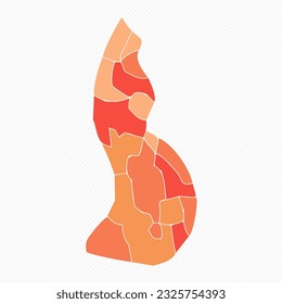 Colorful Liechtenstein Divided Map Illustration, can be used for business designs, presentation designs or any suitable designs.