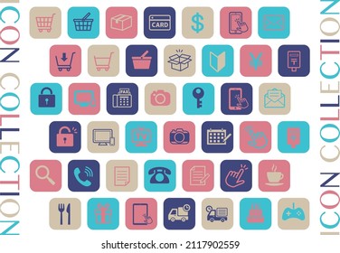 Colorful life icon collection (square)
