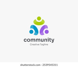 Logotipo de comunidade de pessoas de vida colorida