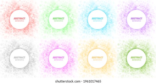 Colorful light abstract circles frames. Labels for cosmetics, soap, shampoo, perfume, medicament label background. Vector illustration