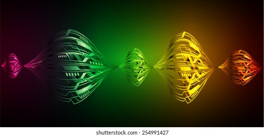 colorful Light Abstract Technology background set for computer graphic website internet and business. wave