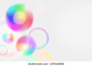 Colorful light background with rainbow circles. Rainbow all colors blured circles light trendy template for web, cards, banners, etc