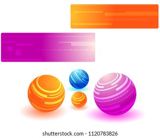 Colorful light balls isolated on white background use as background or banner