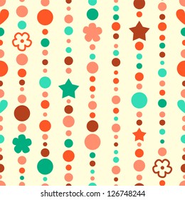 Colorful light beads strings seamless pattern, vector