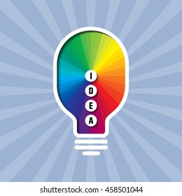 colorful light bulb, creative idea