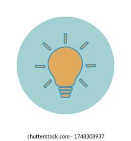 Colorful light bulb icon. Isolated vector button