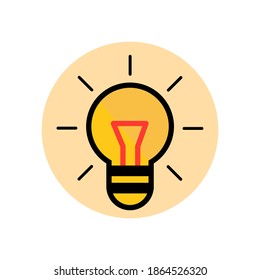colorful light bulb vector icon for web design isolated on white background. Simple and modern light bulb symbol for logo, web, app, UI. Flat vector illustration for graphic and web design.