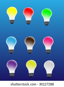 colorful light bulbs