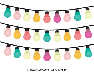 Colorful light bulbs. vector illustration