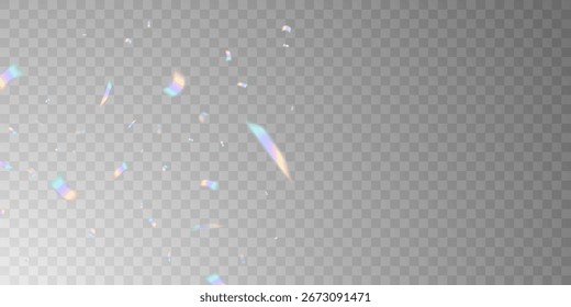 Efectos coloridos de luz y confeti, zigzag cayendo desde la parte superior del haz, Vector de remolino.
