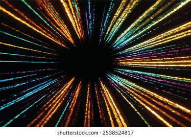 Colorful Light Display with Bright Central Illumination