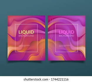Colorful light fluid liquid wave background set. ideal for flyer, banner, web, header, cover, billboard, brochure, social media, landing page. EPS 10 vector