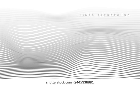 Colorful Light Gradient Lines Wave Futuristic Background. EPS10 Vector