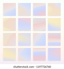 Colorful light holographic gradient backgrounds collection vector design.