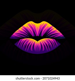 Colorful light lips illustration design vector