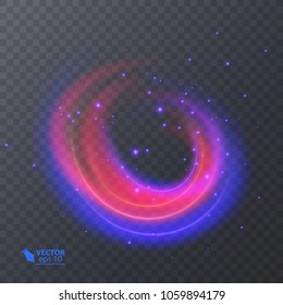 Colorful Light, neon effect. abstract particles. Vector Magic sparkle transparent neon effect on dark background