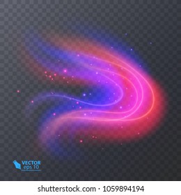 Colorful Light, neon effect. abstract particles. Vector Magic sparkle transparent neon effect on dark background