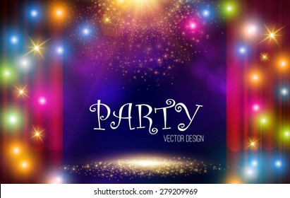 Colorful light party background. Vector illustration