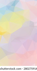 Colorful light Pastel geometric rumpled triangular low poly style vector Background for Smart phone