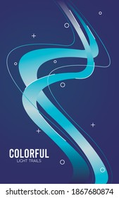 colorful light trail in blue background vector illustration design