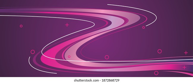 colorful light trail in purple background vector illustration design