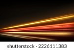 Colorful light trails, long time exposure motion blur effect. Vector Illustration